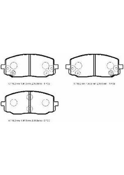 Kıa Pıcanto- 08/11 Ön Fren Balatası (Disk) (116,2X47,5X15,9) (Daıwa) 58101-07A20 modelleri