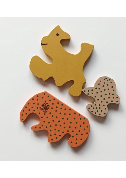 Benekli Sarı Ayıcık Ahşap Puzzle Yapboz fiyatları