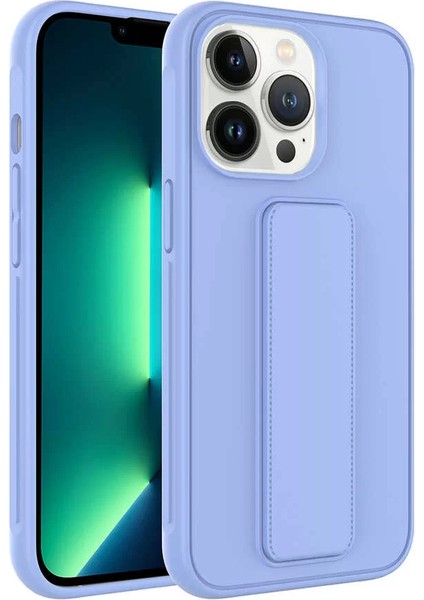 Apple iPhone 13 Pro Kılıf Qstand Darbe Emici Silikon Kapak Lila