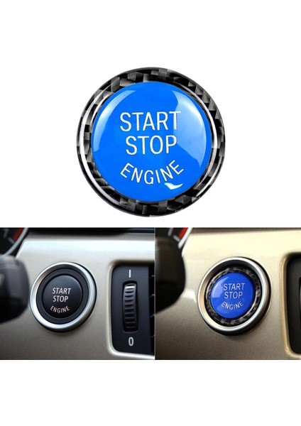 E90 E92 Araç Stil Mavi Motor Başlangıç ​​durdurma Düğmesi Kapak Çıkartması indirimleri