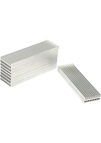 10 x Alüminyum Isı Lavabosu 100X28X6 mm. Sürücü Soğutucu Beyaz (Yurt Dışından)