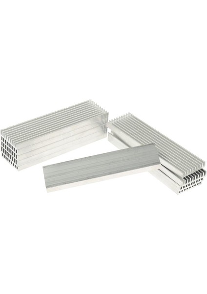 10 x Alüminyum Isı Lavabosu 100X28X6 mm. Sürücü Soğutucu Beyaz (Yurt Dışından)