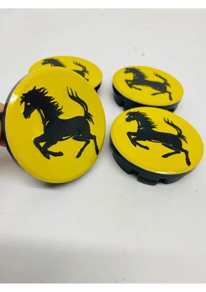 Jant Göbeği Ferrari 55/52 52MM Yuva Uyumlu 4lü Set Sarı