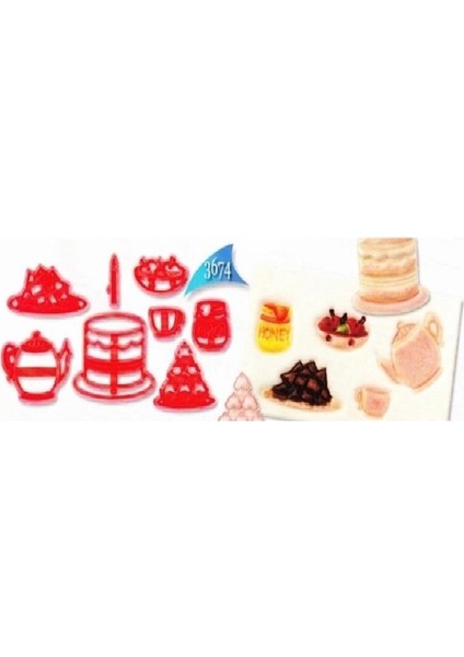 Baskı Patchwork Kırmızı Doğum Günü
