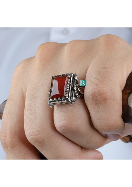 925 Ayar Gümüş Erkek Yüzük Akik Oniks Taşı Yüksek Kaliteli Takı fiyatları