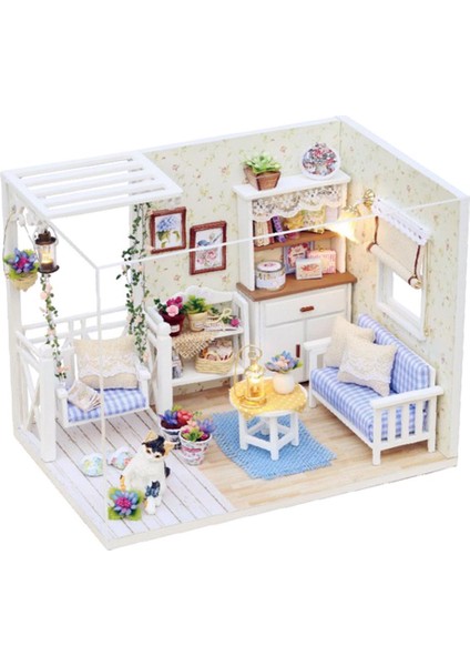 Mobilya ile Ahşap Dollhouse Dıy Kiti - Yavru Diary Çocuklar Doğum Günü Hediyesi (Yurt Dışından)