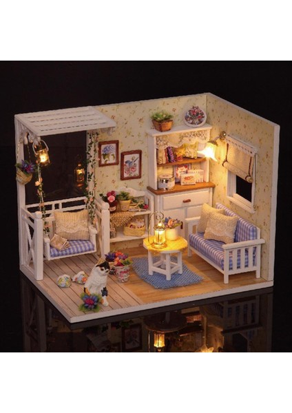 Mobilya ile Ahşap Dollhouse Dıy Kiti - Yavru Diary Çocuklar Doğum Günü Hediyesi (Yurt Dışından)