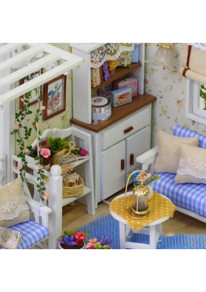 Mobilya ile Ahşap Dollhouse Dıy Kiti - Yavru Diary Çocuklar Doğum Günü Hediyesi (Yurt Dışından)