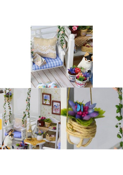 Mobilya ile Ahşap Dollhouse Dıy Kiti - Yavru Diary Çocuklar Doğum Günü Hediyesi (Yurt Dışından)