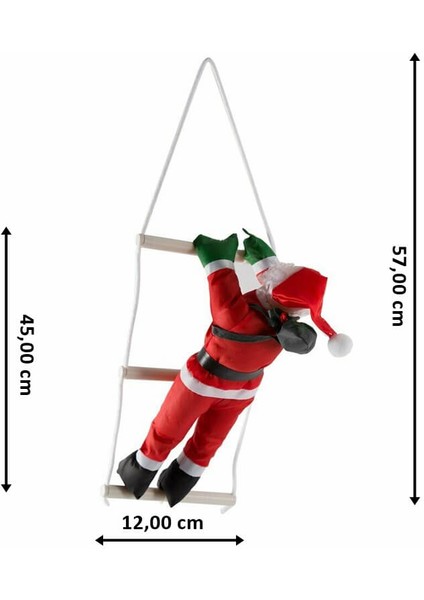Süsle Bebek & Parti Merdivene Tırmanan Noel Baba 57 cm