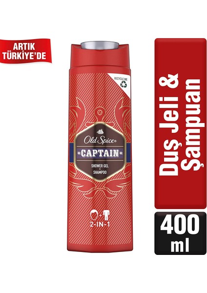Captain Erkek Için Duş Jeli & Şampuan, 400 ml fiyatları