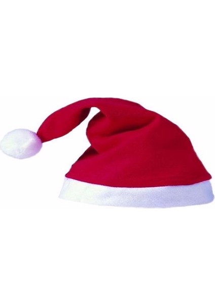 Yılbaşı Şapkası Keçe Şapka Kırmızı Yetişkin Noel Şapkası 35 cm Noel Baba Şapkası