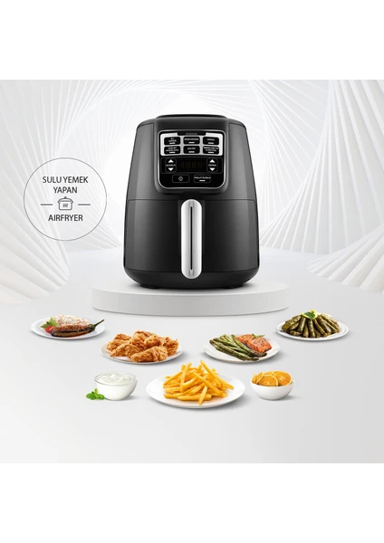 Air Pro Cook XL 2 in 1 Konuşan Airfryer Black Chrome 4 Kişilik Fritöz