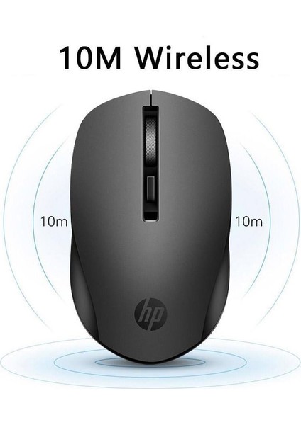 S1000 Plus Siyah Sessiz Tuşlu USB Kablosuz Mouse 1600 Dpı Sol ve Sağ Kullanım Mouse