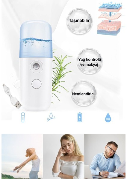 Nano Mist Sprey Yüz Nemlendirici Ve Gözenek Açıcı Soğuk Buhar