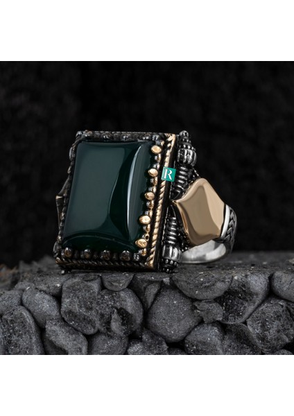 925 Ayar Gümüş Erkek Yüzük Şık Imame Dekoru Yüksek Kaliteli Hediyelik Takı Mücevher