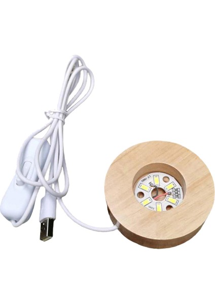 Kristaller Için LED Işık Taban Ekran Lambası USB Beyaz Işık (Yurt Dışından)