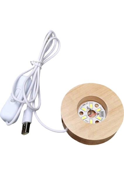 Kristaller Için LED Işık Taban Ekran Lambası USB Beyaz Işık (Yurt Dışından)