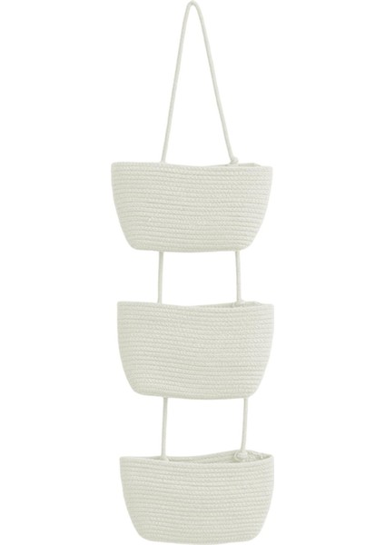 Katmanlı Asılı Sepet Duvar Rafı Dergisi Rafı Oturma Odası Için Beyaz (Yurt Dışından)