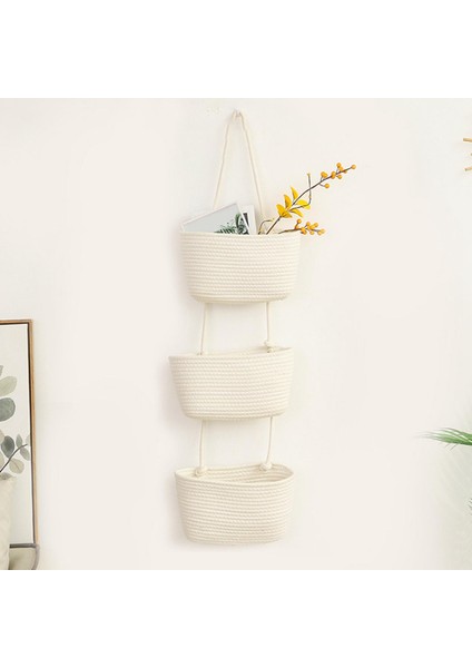 Katmanlı Asılı Sepet Duvar Rafı Dergisi Rafı Oturma Odası Için Beyaz (Yurt Dışından) fırsatları