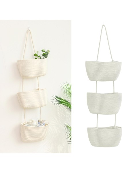 Katmanlı Asılı Sepet Duvar Rafı Dergisi Rafı Oturma Odası Için Beyaz (Yurt Dışından) indirimleri