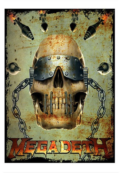 megadeth Müzik Grubu Modern Mdf Tablo 50CMX 70CM