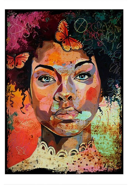 afrikalı Kadın Art Mdf Poster 50CMX 70CM