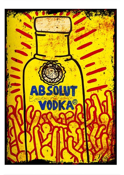 Absult Vodka Hediyelik Mdf Tablo 50CMX 70CM