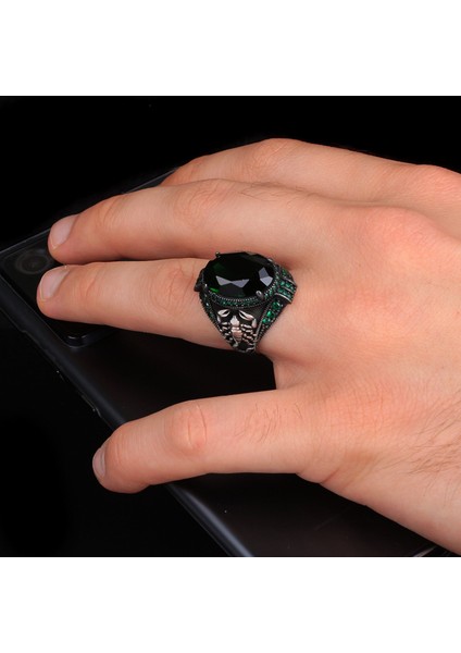 Zirkon Taşlı Akrep Model Erkek Gümüş Yüzük modelleri
