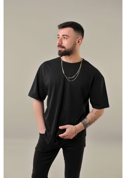 Adımex Fasion Erkek Siyah Oversize T-Shirt