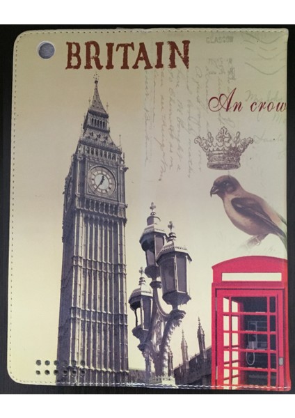 Apple iPad 2taşlı Britain Desenli Lüx Tablet Kılıfı modelleri