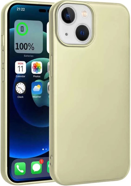 Apple iPhone 14 Kılıf Lopard Premier Esnek Mat Silikon Kapak Gold