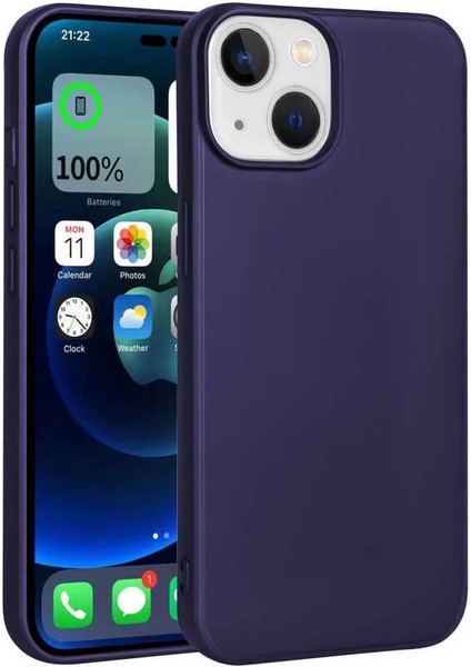 Apple iPhone 14 Kılıf Lopard Premier Esnek Mat Silikon Kapak Lacivert