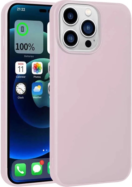 Apple iPhone 14 Pro Max Kılıf Lopard Premier Esnek Mat Silikon Kapak Rose Gold