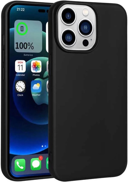 Apple iPhone 14 Pro Max Kılıf Lopard Premier Esnek Mat Silikon Kapak Siyah
