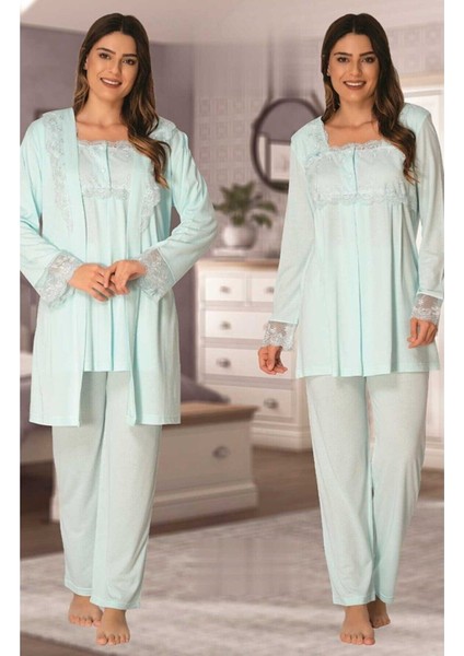 Model Sabahlıklı Lohusa 2401PIJAMA Takımı Turkuaz