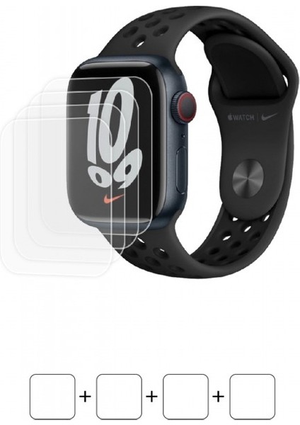 Apple Watch 41MM Nike Series 7 Cellular Akıllı Saat Ekran Koruyucu Darbe Emici Poliüretan Film