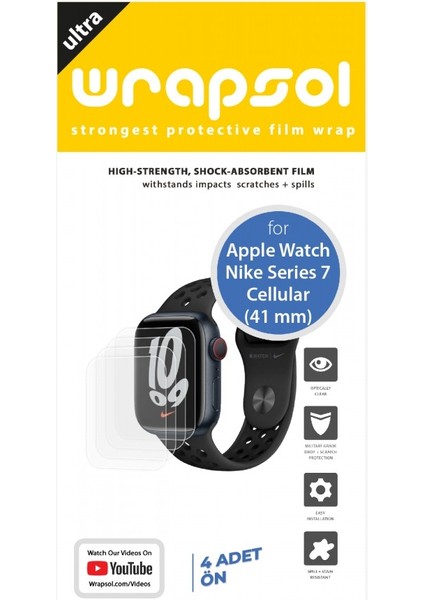 Apple Watch 41MM Nike Series 7 Cellular Akıllı Saat Ekran Koruyucu Darbe Emici Poliüretan Film fiyatları