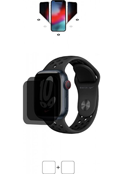 Apple Watch  41 mm Nike Series 7 Cellular Akıllı Saat Mat Hayalet Ekran Koruyucu