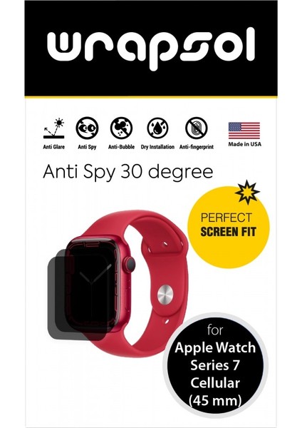 Apple Watch 45 mm Series 7 Cellular Akıllı Saat Mat Hayalet Ekran Koruyucu