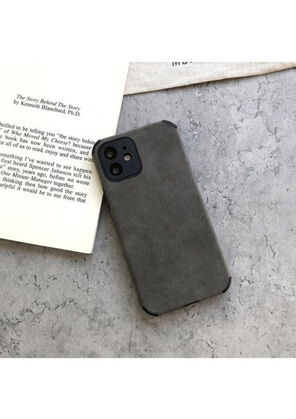 Iphone 14 Pro Köşe Korumalı Antik Deri Telefon Kılıfı