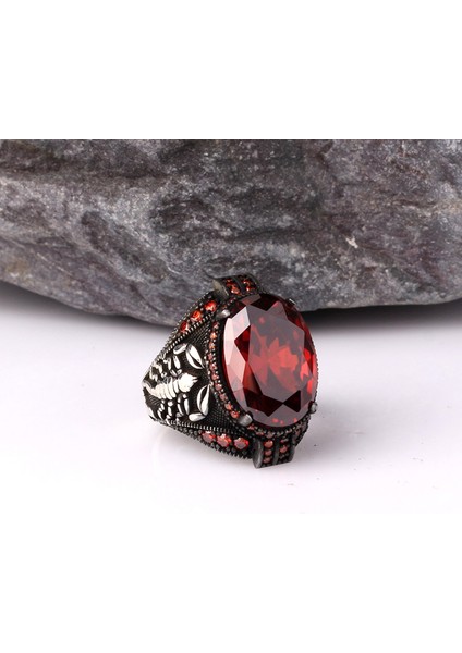 Zirkon Taşlı Akrep Model Erkek Gümüş Yüzük