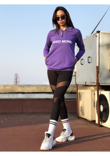 Cecelia Mor Kapşonlu Kadın Sweat