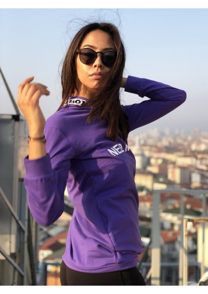 Cecelia Mor Kapşonlu Kadın Sweat