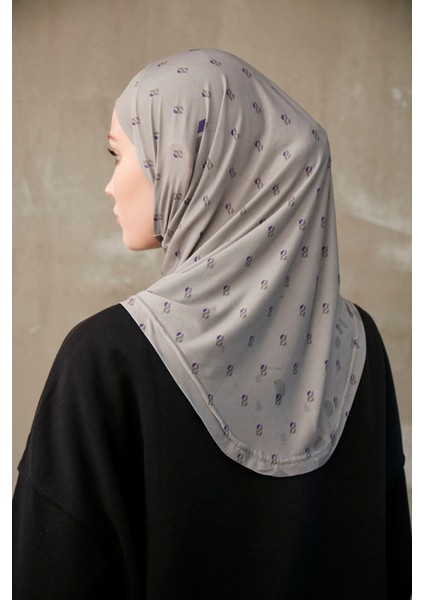 Monogram Desenli Bone Sport Pro Hijab - Vizon