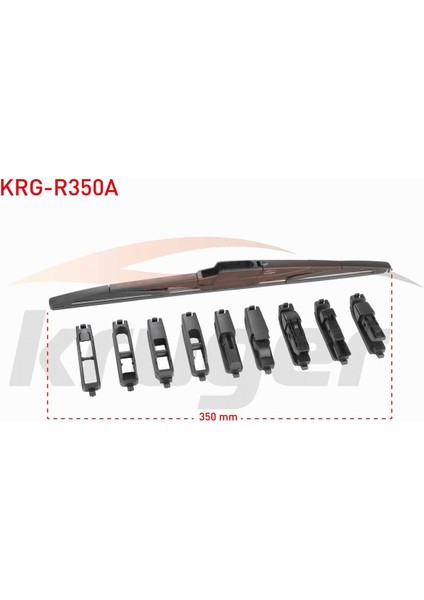 Üniversal Silecek Süpürgesi Arka 10 Aparatlı 350MM