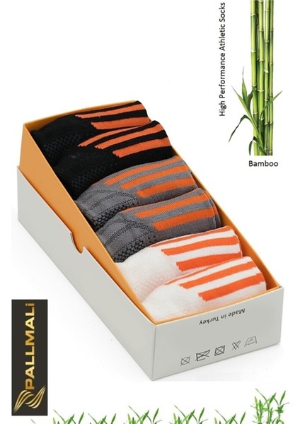 Collection 6 Çift Bambu Spor Dikişsiz Performans Kısa Patik Erkek Çorap Seti 3150