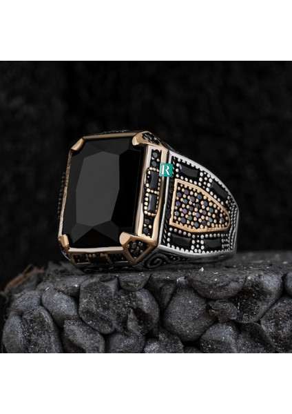 925 Ayar Gümüş Erkek Yüzük Zirkon Taşı Neon Parlak Takı Mücevher fiyatları