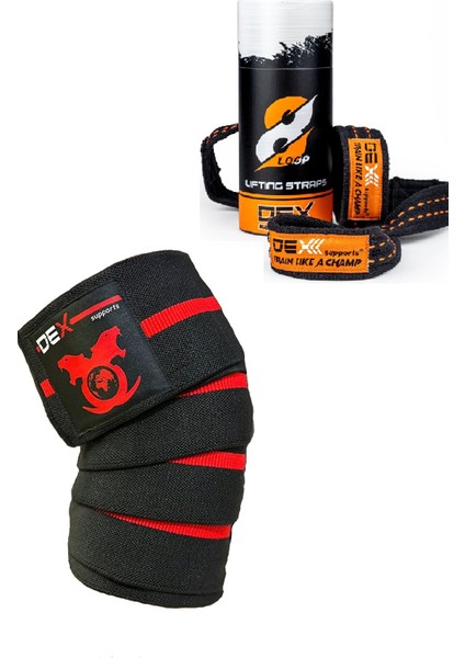 Diz Bandajı ( Knee Wraps ) + Ağırlık Kayışı ( 8 Loop Lifting Straps )