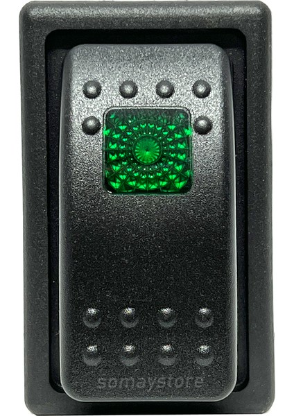 Tekne Anahtar Switch Yeşil Led On-Off Çerçeveli 52X27MM 12-24V